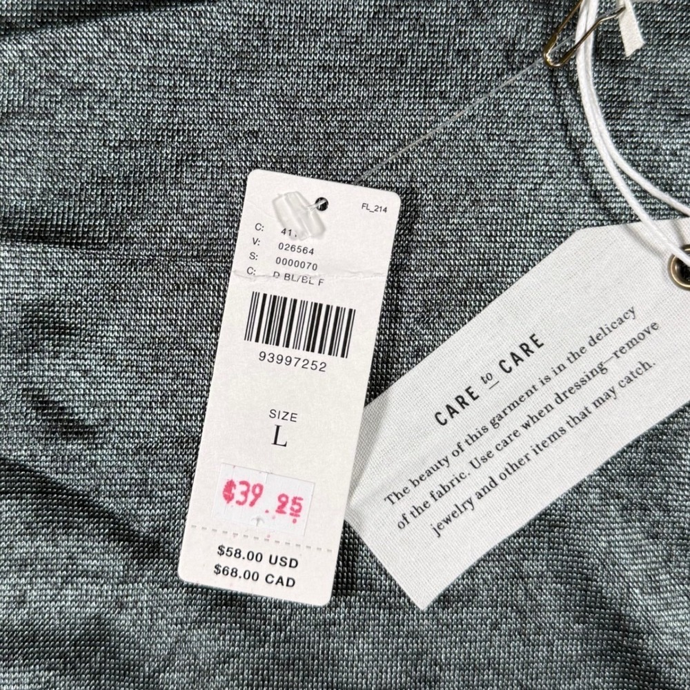 NWT Anthropologie T-Shirt Womens Large  Metallic Knit Crew Neck Cap Sleeve - Picture 3 of 8